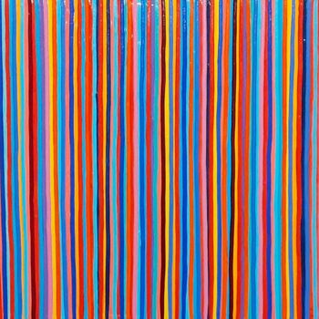 Painting titled "Colors vibrations p6" by Guena, Original Artwork, Acrylic Mounted on Wood Stretcher frame