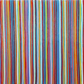 Painting titled "Colors vibrationsp10" by Guena, Original Artwork, Acrylic Mounted on Wood Stretcher frame