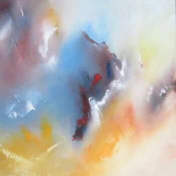 Painting titled "Souffle de vie" by Sandrine Hirson, Original Artwork, Oil Mounted on Wood Stretcher frame