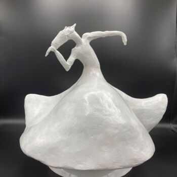 Sculpture intitulée "Le derviche tourneur" par Sandrine Julien (Nizebulle), Œuvre d'art originale, Terre cuite