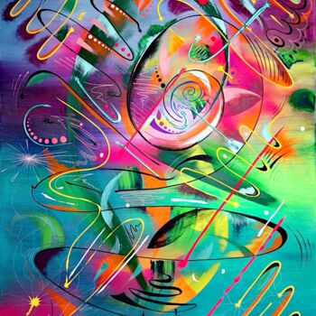 Картина под названием "Peace of Joy 3" - Sandrine Langlade, Подлинное произведение искусства, Акрил