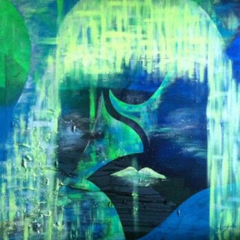 Pintura titulada "Insondable clairvoy…" por Sandrine Langlade, Obra de arte original, Acrílico Montado en Bastidor de camill…