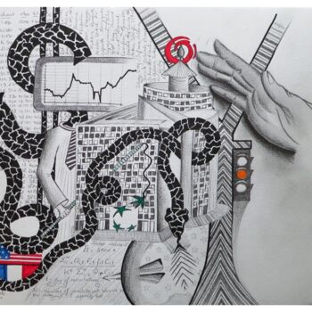 Dibujo titulada "La Claque 40 (a enc…" por Sandrine Langlade, Obra de arte original, Grafito
