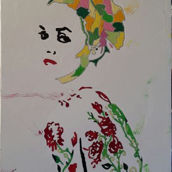 Painting titled "Vanessa Paradis" by Sandrine Loiseau, Original Artwork, Oil