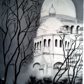 Картина под названием "la basilique de " m…" - Sandrine Pedra, Подлинное произведение искусства, Акрил