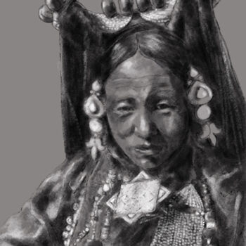 Arts numériques intitulée "Woman from Tibet.jpg" par Sandrine Wely, Œuvre d'art originale