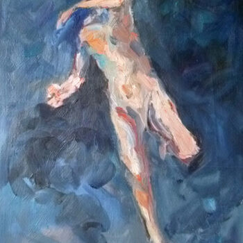 Painting titled "Danse Aveugle" by Sandrine Wely, Original Artwork, Oil