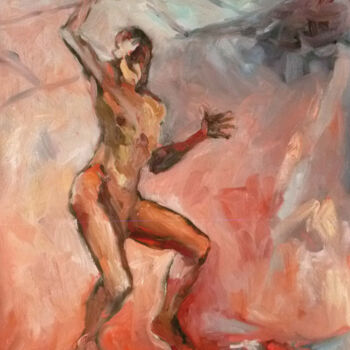 Pittura intitolato "Déséquilibriste" da Sandrine Wely, Opera d'arte originale, Olio