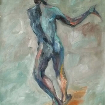 Painting titled "Pas de danse" by Sandrine Wely, Original Artwork, Oil