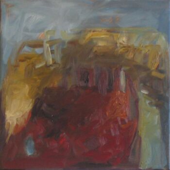 Painting titled "Paysage rouge" by Sandrine Wely, Original Artwork