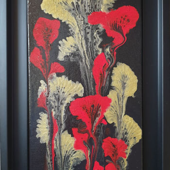Peinture intitulée "Flammes florales" par Sandrine Poirier, Œuvre d'art originale, Acrylique