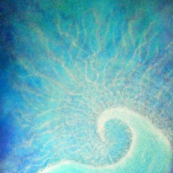 Painting titled "The WAVE of LOVE" by Sandrine Auriac, Original Artwork, Oil