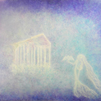 Pittura intitolato "Crystal’s Temple /…" da Sandrine Auriac, Opera d'arte originale, Olio