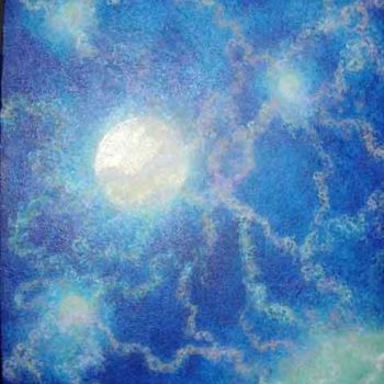 Painting titled "Cosmic Journey / Vo…" by Sandrine Auriac, Original Artwork, Oil