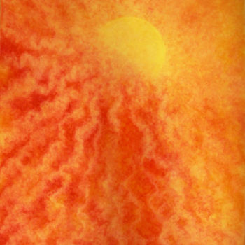 Painting titled "The SUN" by Sandrine Auriac, Original Artwork, Oil
