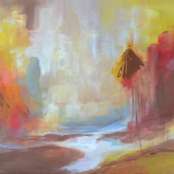 Malarstwo zatytułowany „La rivière romancée” autorstwa Sandrine Damour, Oryginalna praca, Akryl