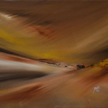 Painting titled "Sable chaud" by Sandrine Damour, Original Artwork, Oil