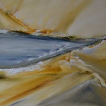 Peinture intitulée "Le long de la dune." par Sandrine Damour, Œuvre d'art originale, Huile