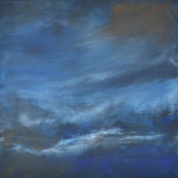Painting titled "Au cœur des nuages." by Sandrine Damour, Original Artwork