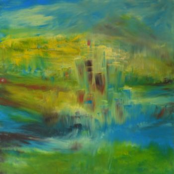 Painting titled "Balnéaire" by Sandrine Damour, Original Artwork