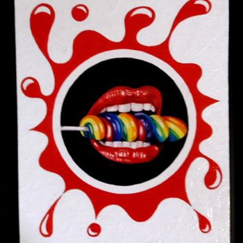 Malerei mit dem Titel "Lollipop" von Sandrine Hardjani, Original-Kunstwerk