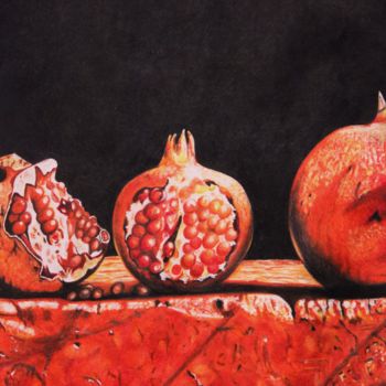 Dessin intitulée "Pommes GRENADE" par Sandrine Hardjani, Œuvre d'art originale