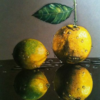 Peinture intitulée ""Lemons"" par Sandrine Hardjani, Œuvre d'art originale