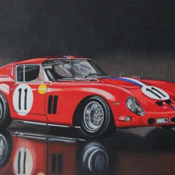 Rysunek zatytułowany „FERRARI GTO 250” autorstwa Sandrine Hardjani, Oryginalna praca, Ołówek