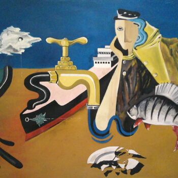 Картина под названием "Le risque" - Sandro, Подлинное произведение искусства, Масло Установлен на Деревянная рама для носилок