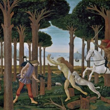 Malerei mit dem Titel "L'histoire de Nasta…" von Sandro Botticelli, Original-Kunstwerk, Öl