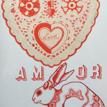 Dessin intitulée "Amor" par Sandro Brito (Sanarts), Œuvre d'art originale, Marqueur