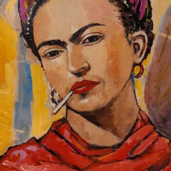 Pittura intitolato "Frida Khalo" da Sandro Maciel, Opera d'arte originale, Acrilico Montato su Telaio per barella in legno