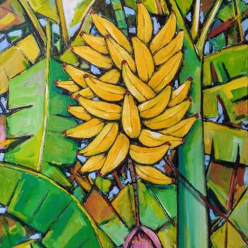 Pittura intitolato "Bananeiras do Brazil" da Sandro Maciel, Opera d'arte originale, Acrilico Montato su Telaio per barella i…