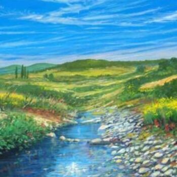 Painting titled "Come un fiume" by Sandro Mulinacci, Original Artwork