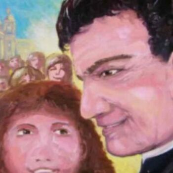 Painting titled "Don Bosco  il santo…" by Sandro Mulinacci, Original Artwork