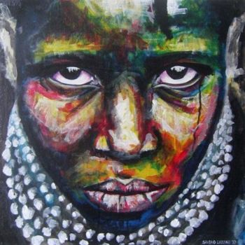 Painting titled "Viso Africa" by Sandro Lazzari, Original Artwork, Other