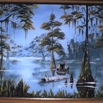 Painting titled "Grosse Tete Twilight" by Sandy Casey Scarborough, Original Artwork