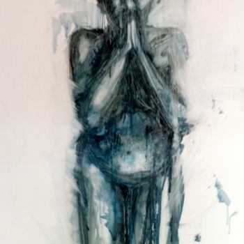 Malerei mit dem Titel "Prière" von Sandrine Richard, Original-Kunstwerk, Öl