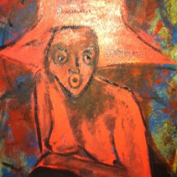 Painting titled "le chapeau" by Sandy Georget, Original Artwork