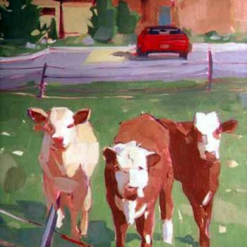 Peinture intitulée "Cow Series #5" par Sandy Parsons, Œuvre d'art originale