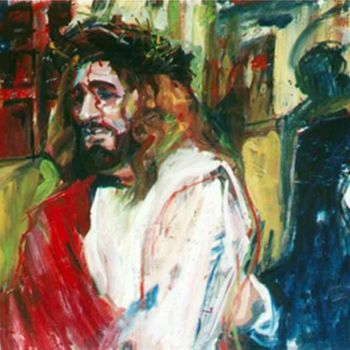 「Modern Jesus」というタイトルの絵画 Sandy Parsonsによって, オリジナルのアートワーク, オイル