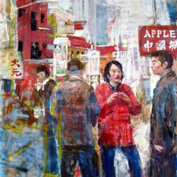 Peinture intitulée "China Town #2" par Sandy Parsons, Œuvre d'art originale, Huile