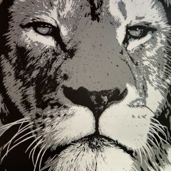 "Lion's Gaze" başlıklı Tablo Sangeeta Jaiswal tarafından, Orijinal sanat, Akrilik
