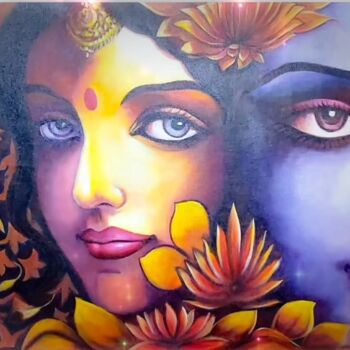 Painting titled "Eternal love" by Sangita Agarwal, Original Artwork, Acrylic