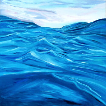 Pittura intitolato "Turbulent sea" da Sanja Jancic, Opera d'arte originale, Olio