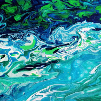 Pintura intitulada "Turbulent sea #1" por Sanja Jancic, Obras de arte originais, Acrílico