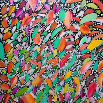 Картина под названием "Autumn leaves" - Sanja Jancic, Подлинное произведение искусства, Акрил Установлен на Деревянная рама…