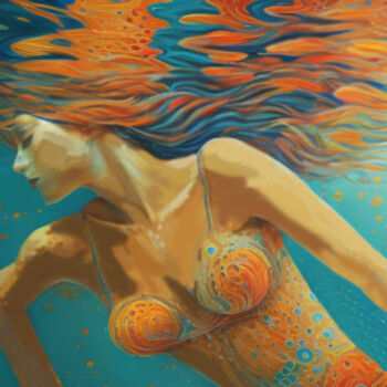 Peinture intitulée "Under the water" par Sanja Jancic, Œuvre d'art originale, Acrylique