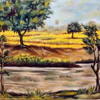 Malerei mit dem Titel "LANDSCAPE TYPE 1" von Savita Singh Bhadouria, Original-Kunstwerk