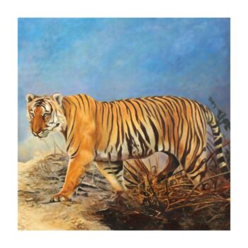 Peinture intitulée "Tiger (series) 2" par Sanjay Gogs, Œuvre d'art originale, Huile